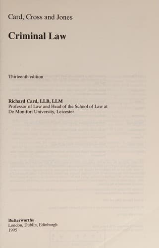 Tapa de Criminal law