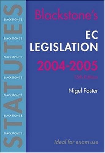 Tapa de Blackstone's EC Legislation 2003/2004