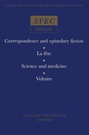 Tapa de Correspondence and epistolary fiction, La fête, Science and medicine, Voltaire