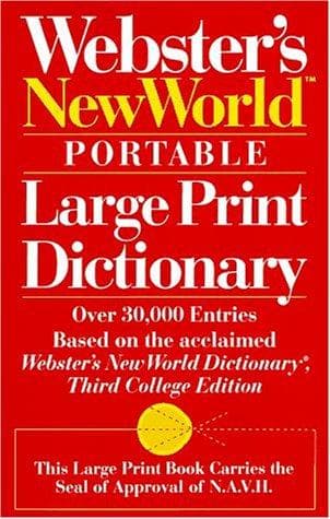 Tapa de Webster's New World portable large print dictionary