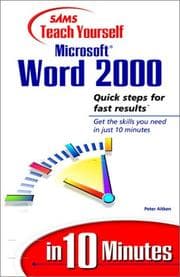 Tapa de SAMS teach yourself Microsoft Word 2000 in 10 minutes