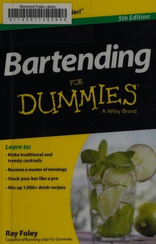 Tapa de Bartending for dummies