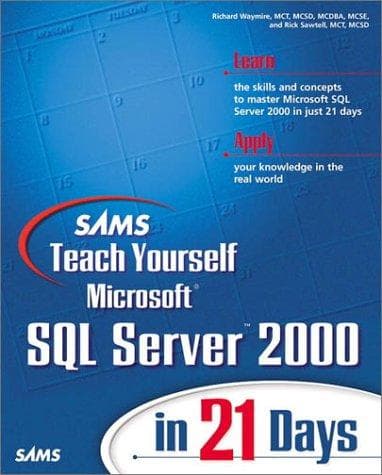 Tapa de Sams teach yourself SQL Server 2000 in 21 days