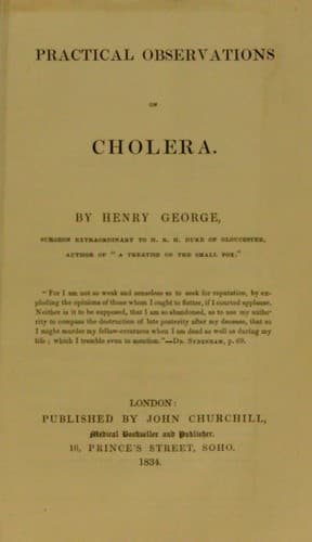 Tapa de Practical observations on cholera