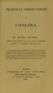 Tapa de Practical observations on cholera