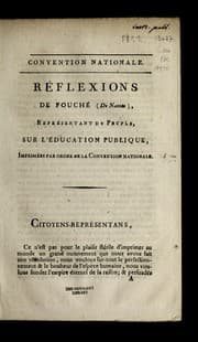 Tapa de Re flexions de Fouche (de Nantes), repre sentant du peuple, sur l'e ducation publique
