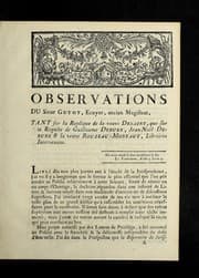 Tapa de Observations du Sieur Guyot