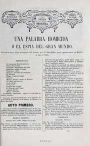 Tapa de Una palabra homicida, o, El espía del gran mundo