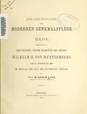 Tapa de Die Grundsätze der modernen Denkmalpflegs