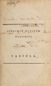 Tapa de Specimen medicum inaugurale, de variola ...