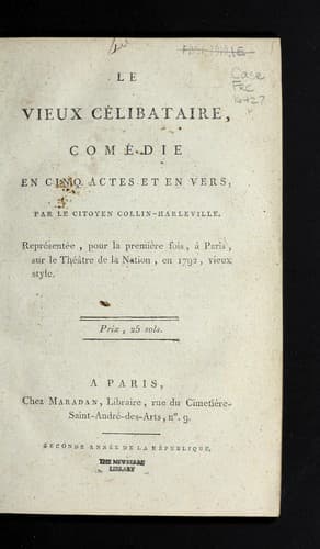 Tapa de Le vieux ce libataire