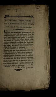 Tapa de Re flexions impartiales sur la Constitution civile du clerge