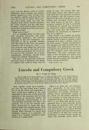 Tapa de Lincoln and compulsory Greek