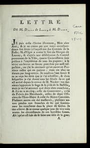Tapa de Lettre de M. D.... de L.....