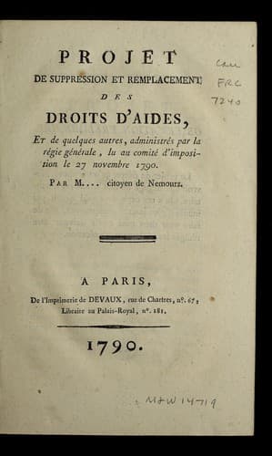 Tapa de Projet d e suppression et remplacement des droits d'aides