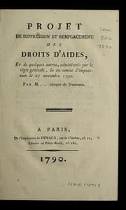 Tapa de Projet d e suppression et remplacement des droits d'aides