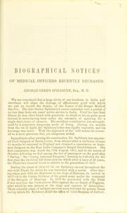 Tapa de Biographical notices of medical officers recently deceased