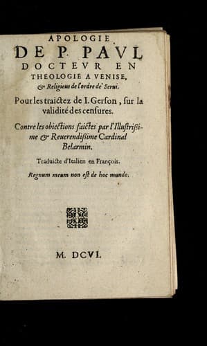 Tapa de Apologie de P. Pavl