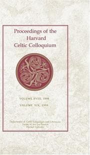Tapa de Proceedings of the Harvard Celtic Colloquium