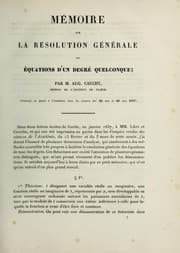 Tapa de M©♭moire sur la r©♭solution g©♭n©♭rale des ©♭quations d'un degr©♭ quelconque