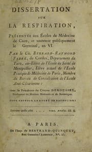 Tapa de Dissertation sur la respiration