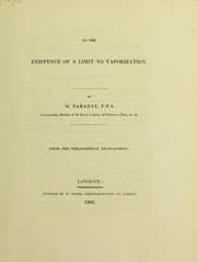 Tapa de On the existence of a limit to vaporization