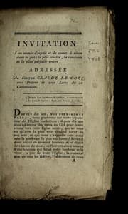 Tapa de Invitation a se re unir d'esprit et de coeur, a vivre dans la paix la plus since re, la concorde et la plus parfaite union
