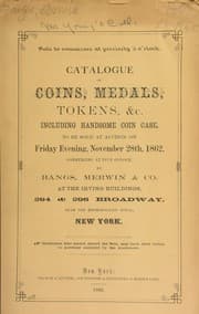 Tapa de Catalogue of coins, medals, tokens ...