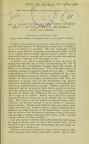 Tapa de On a modification of the 'invagination' method of operating for the radical cure of hernia