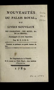 Tapa de Nouveaute s du Palais royal