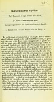 Tapa de Clinica oftalmiatrica napolitana