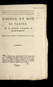 Tapa de Encore un mot de Vadier sur les calominies intarissables de Darmaing