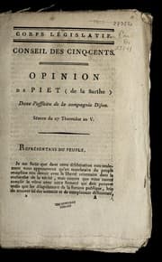 Tapa de Opinion de Piet (de la Sarthe) dans l'affaire de la compagnie Dijon