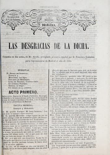 Tapa de Las desgracias de la dicha