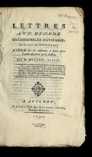 Tapa de Lettres a un membre de l'Assemble e nationale