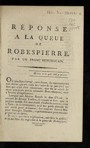 Tapa de Re ponse a   La queue de Robespierre