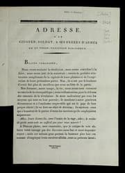 Tapa de Adresse d'un citoyen, soldat, a ses fre  res d'armes de la Garde-nationale parisienne
