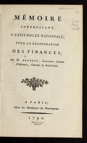 Tapa de Me moire inte ressant, a   l'Assemble e nationale, pour la re ge ne ration des finances
