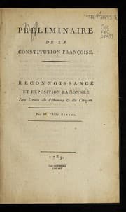 Tapa de Pre liminaire de la constitution franc ʹoise