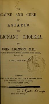 Tapa de The cause and cure of Asiatic or, malignant cholera