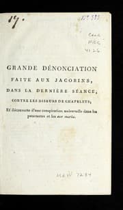 Tapa de Grande de nonciation faite aux Jacobins