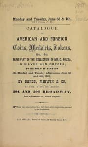 Tapa de Catalogue of American and foreign coins, medalets, tokens ...