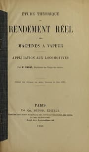 Tapa de Etude théorique du rendement réel des machines à vapeur