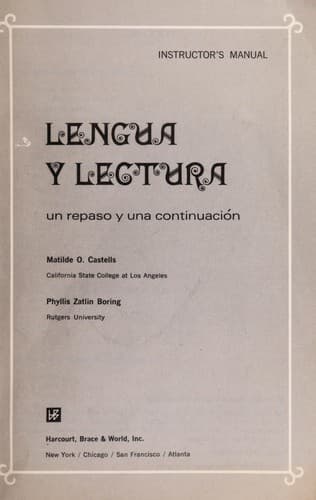 Tapa de Lengua y lectura