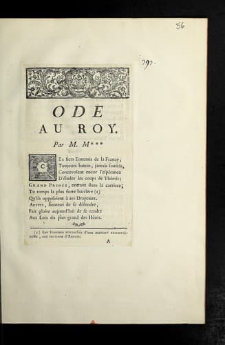 Tapa de Ode au roy