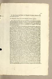 Tapa de El señor secretario de estado y del despacho de gracia y justicia me ha participado lo que sigue. La regencia del reyno se ha servido dirigirme el decreto siguiente