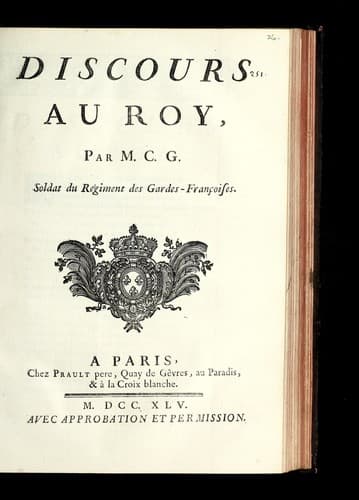 Tapa de Discours au roy