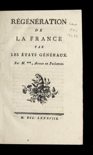 Tapa de Re ge ne ration de la France par les E tats ge ne raux