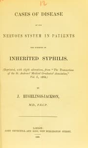 Tapa de Cases of disease of the nervous system in patients the subjects of inherited syphilis