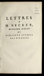 Tapa de Lettres a M. Necker